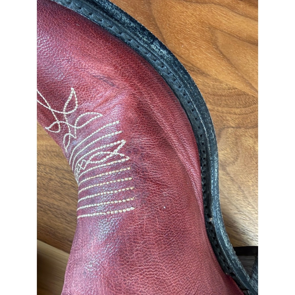 Old Gringo Cowboy Boots Womens 6B Red Leather Western Zip Distressed - Picture 5 of 10